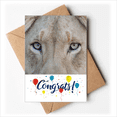 thumbnail image 1 of Organismo terrestre animal salvaje White Lion Sobre de la Carta de felicitación de la tarjeta de matrimonio, 1 of 4