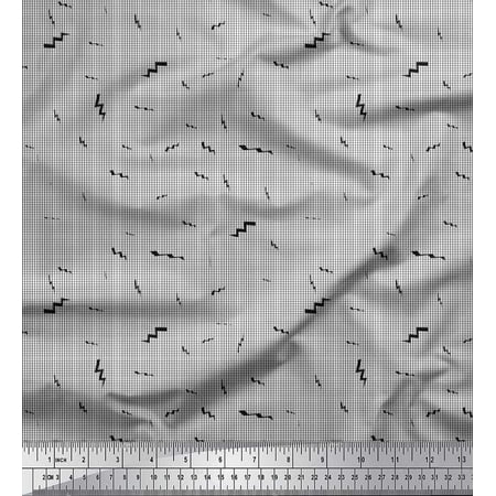 Soimoi Cotton Poplin Fabric Zig Zag & Check Shirting Print Fabric by Yard 56 Inch Wide
