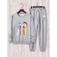 thumbnail image 3 of De chándales informales para hombre, sudaderas con estampado de dibujos animados y pantalones de chándal con cordón, sudaderas con capucha, regalos de navidad, 3 of 4