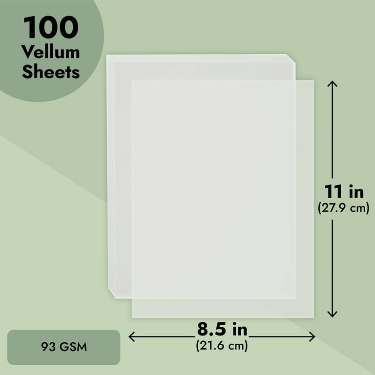 100 Sheets Printable Translucent Vellum Paper, Tracing Paper for