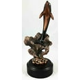 thumbnail image 4 of Bottlenose Dolphin Emerging From Water Ocean Life Bronze Electroplated Figurine With Base Resin Statue, 4 of 4