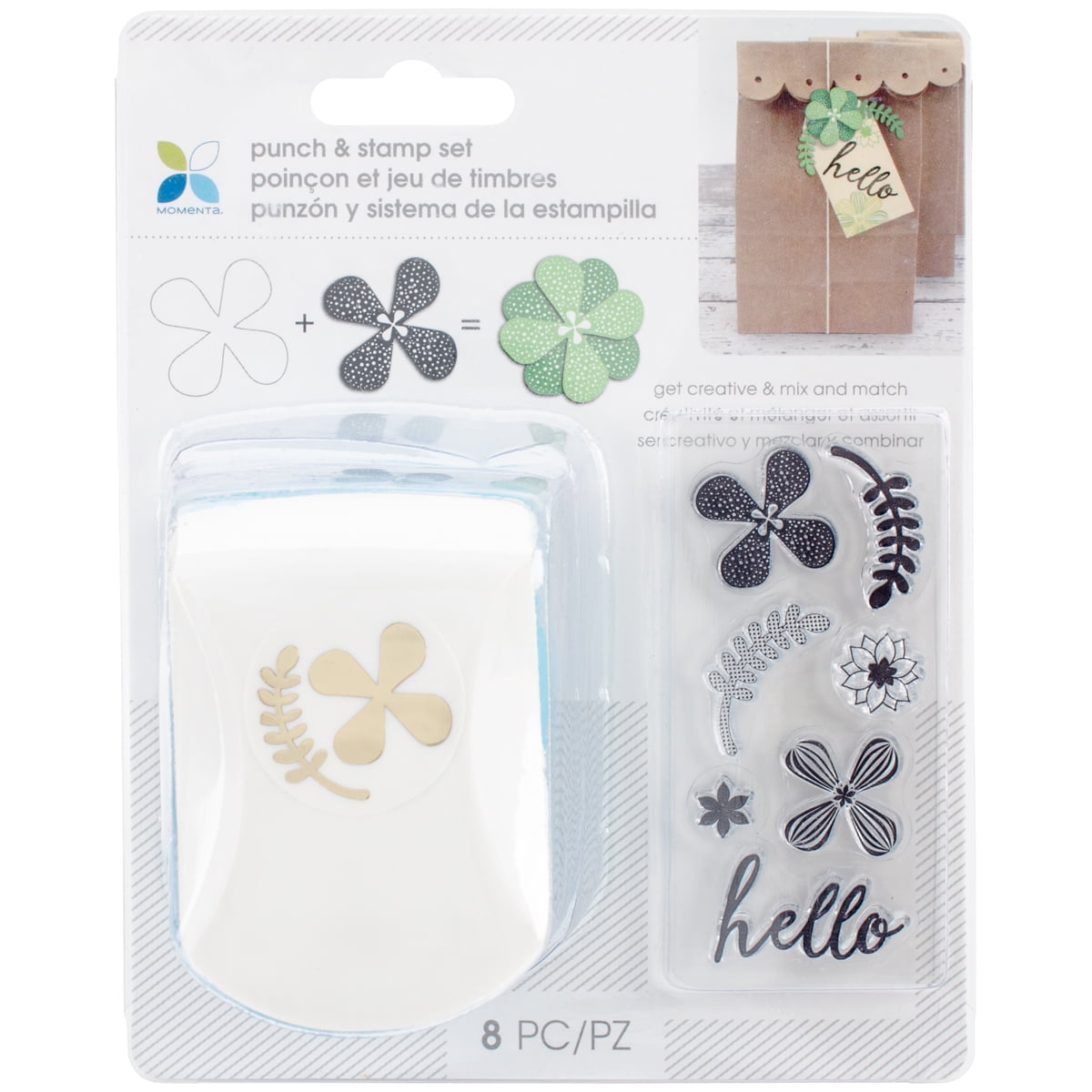 Momenta Punch & Stamp SetFloral Hello