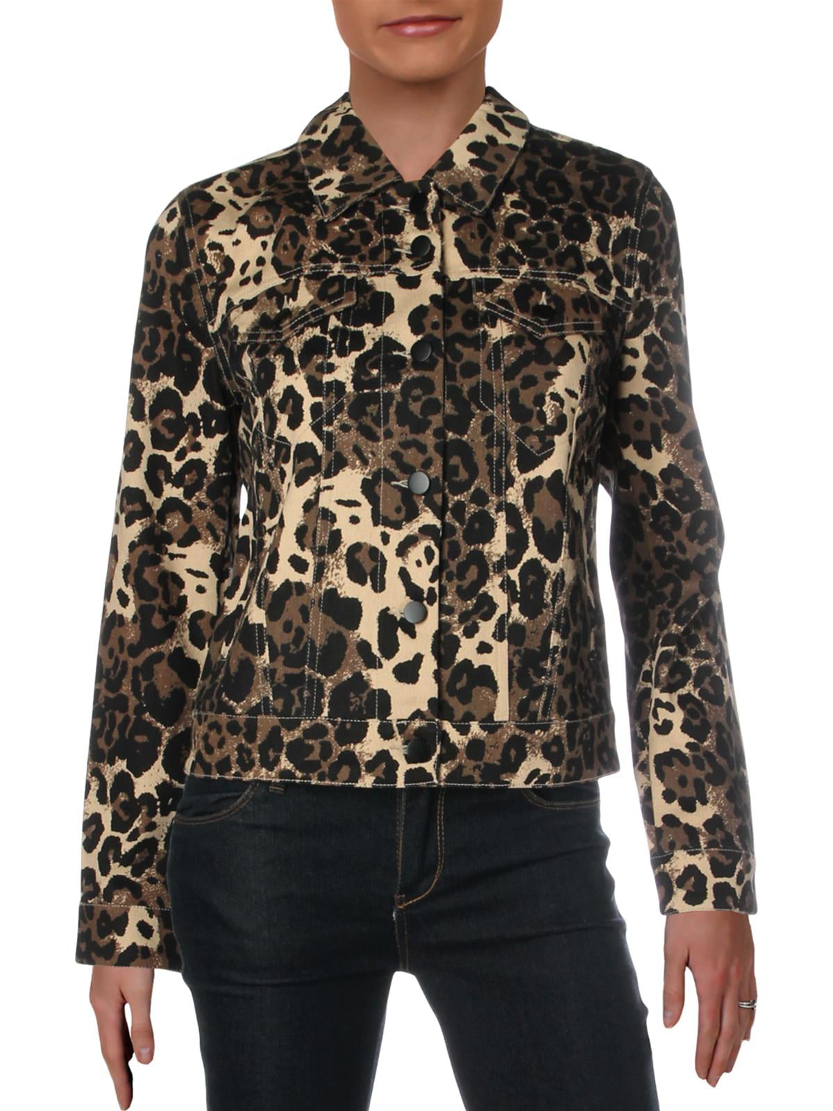 leopard print trucker jacket