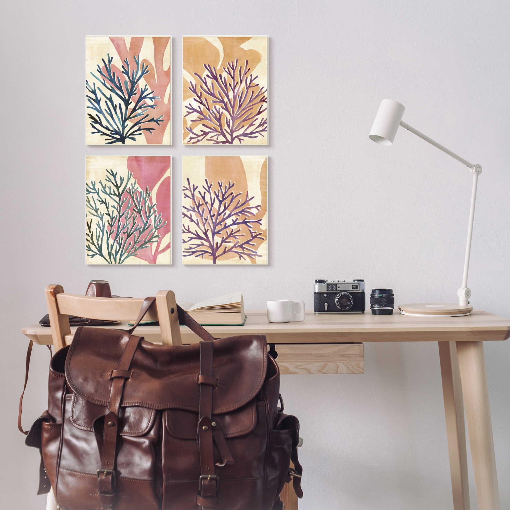 Stupell Industries Vibrant Ocean Plants Orange Purple Kelp Gray Framed by Annie Warren