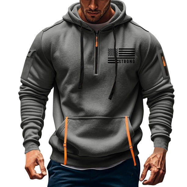 Xihbxyly Sudadera con Capucha y Cremallera Estampada para Hombre, Jersey Multibolsillos, Elegante Chaqueta Deportiva Informal, para Uso Diario En Otoño, Atractiva Moda de Primavera, Poliéster, Tallas