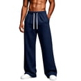 thumbnail image 2 of Resicozy Baggy Sweatpants Men Wide Leg Loose Fit Lounge Gym Solid Casual Joggers Oversized Sweatpant with Pockets Navy 3XL, 2 of 6