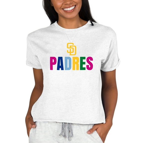 Women's Concepts Sport Oatmeal San Diego Padres Mainstream Terry T-Shirt