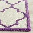 thumbnail image 3 of SAFAVIEH Cambridge Kevin Geometric Wool Runner Rug, Ivory/Purple, 2'6" x 6', 3 of 6
