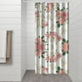 thumbnail image 3 of Autumn Leaves and Floral Shower Curtain 36x72, Rustic Botanical Theme, Quick-Dry Polyester with Vintage Accents, 3 of 5