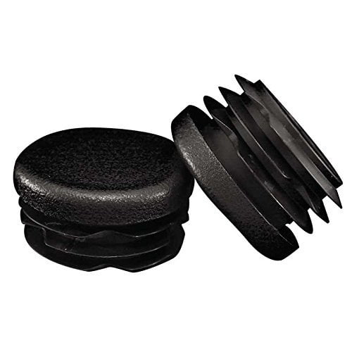 Prescott Plastics 1 1/4” (31.75 mm) Round Plastic Hole Plugs, Insert, Black End Caps for Metal Tubing, Hardware Plugs, Fences, Glide Protection from Chair Legs and Furniture - 10 Pack