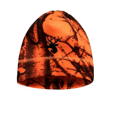 Orange Beanie Tree Camo Antlers Design Polyester - MODERN OUTDOORS APPAREL