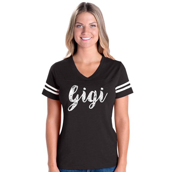 Womens Gigi Football V-Neck T-Shirt