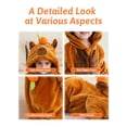 thumbnail image 4 of HAHASHOW Unisex Infant Toddler Animal Flannel Hooded Romper Jumpsuit, Fall Winter Warm Soft One-Piece Onesie, Machine Washable, 0-3T, 4 of 7