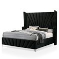 thumbnail image 5 of FOA Sakan 5pc Black Fabric Bedroom Set-Queen+2 Nightstands+Dresser+Mirror, 5 of 22
