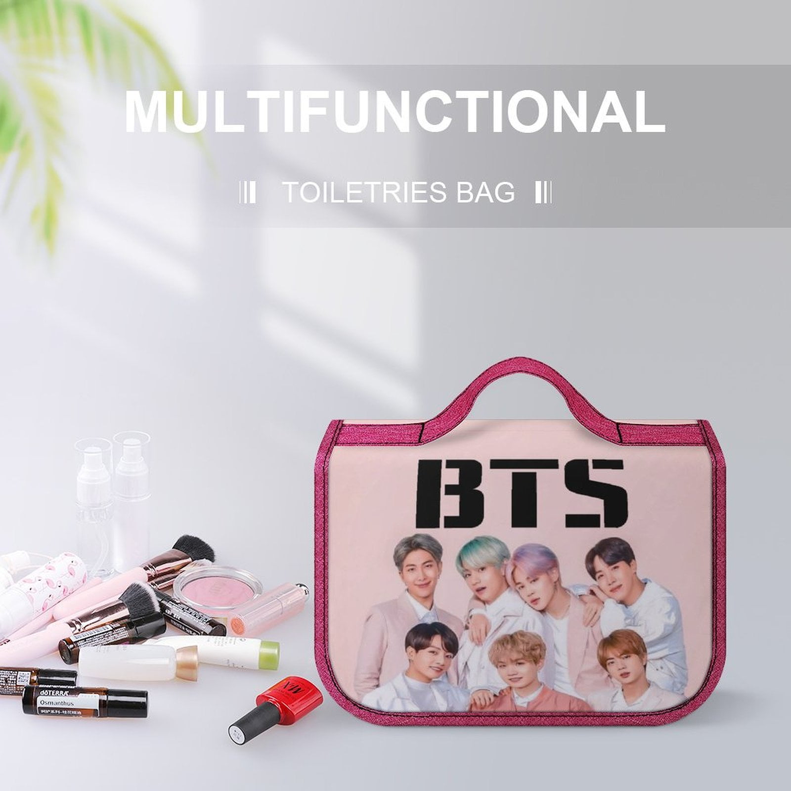Kpop BTS Kpop BTS Hanging Travel Toiletry Bag Makeup Cosmetic Bag Organizer for Women Girls Walmart