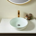 thumbnail image 2 of Vinnova Ferrol 16.5-inch White Glass Round Bathroom Vanity over-mounted Vessel Sink Bowl, 2 of 8