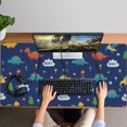 thumbnail image 4 of Long Mouse Pads for Desk,Dark Blue Dinosaurs ROAR Pattern Desk Mats on Top Of Desks, Desk Mouse Pad Extra Large with 3mm Non-Slip Base and Stitched Edge for Gaming,Office,Work,Home 47.3"x23.6", 4 of 6