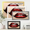 thumbnail image 4 of Designart 'Woman Lips With Red and Black Lipstick' Modern Framed Art Print, 4 of 4