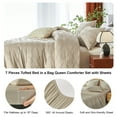 thumbnail image 4 of Davulos Khaki Tufted Comforter Set Queen Size 7 Piece Bed in a Bag Shabby Chic Boho Comforter and Sheet Set,All Season Soft Microfiber Geometric Bedding Sets, 4 of 8