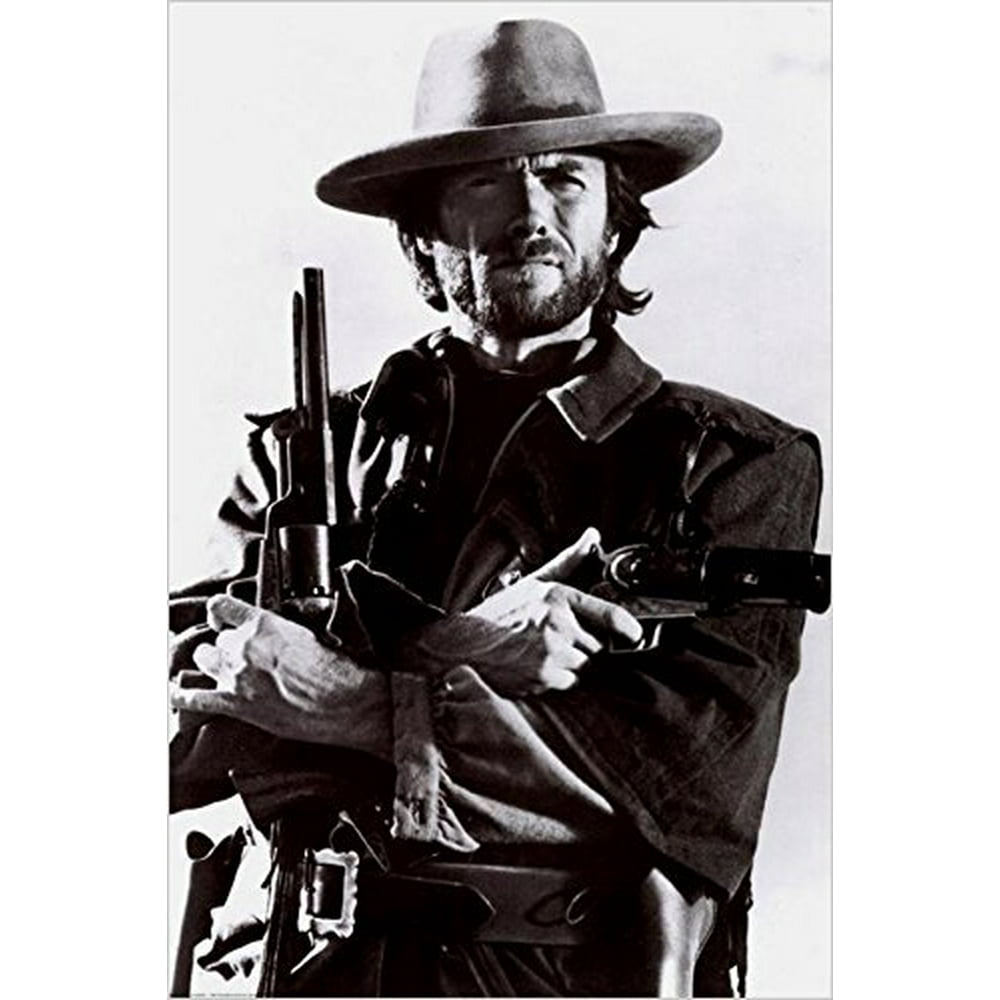 Clint Eastwood Guns Movie Still 36x24 Art Print Poster Black and White ...