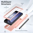 thumbnail image 3 of Feishell for Samsung Galaxy Z Fold5 Case with S Pen &  Pen Holder,Shockproof Hinge Protection Built-in Screen Protector Full Body Protective Anti-slip Matte Slim Phone Cover ,Pink, 3 of 7