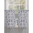 thumbnail image 3 of Kitchen Curtains 54 Inches length, Blue Floral Leaf Window Treatment Curtain Drapes, Retro Farmhouse Plant Tree Branch Thermal Insulated Drapes for Basement Hotel RV, 42"x54", 2 Panels, 3 of 7