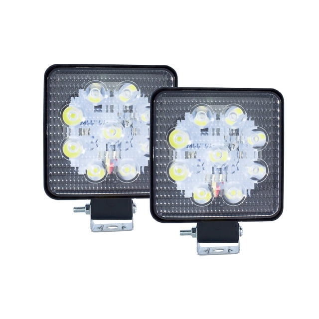 Faros Cuadrados TUNELIGHT-RENOVATIO 2 piezas 9 LEDS Luz Y Estrobo Blanco 27w