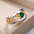 thumbnail image 3 of New Women's Classic Ethnic Style Jewelry With Hollowed Out Patterns And Green Zircon Ring, 3 of 3