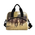 thumbnail image 2 of Lunch Bag Portable Crossbody Meal Bag Cooler Bag Insulated Lunch Bag Food Bag Handheld & Crossbody Design A Herd Of Running Horses, 2 of 6