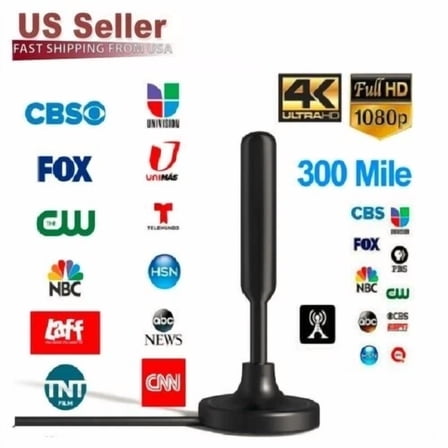 300 Miles Upgraded TV Antenna Digital HD Antenna Indoor HDTV 1080P 4K Long Range