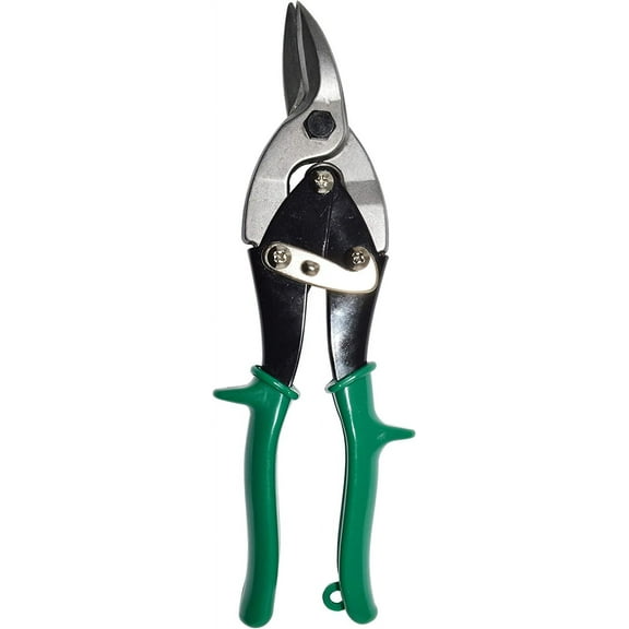 Heavy Duty Straight and Right-Cut Aviation Tin Snips Metal Cutter, 10 Inch Overall Length with Comfort Grip Handle