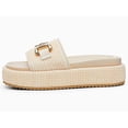 thumbnail image 2 of Womens Platform Sandals Raffia Espadrilles Metal Chain Slip on Open Toe Cute Beach Slide Sandals, 2 of 3