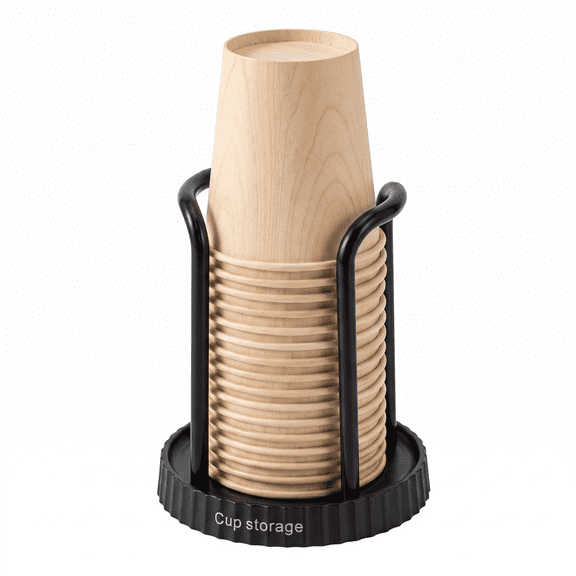 ROSEXIXI Paper Cup Rack Black Sturdy Disposable Cup Holder for Countertop Water Dispenser Home Milk Tea Shop