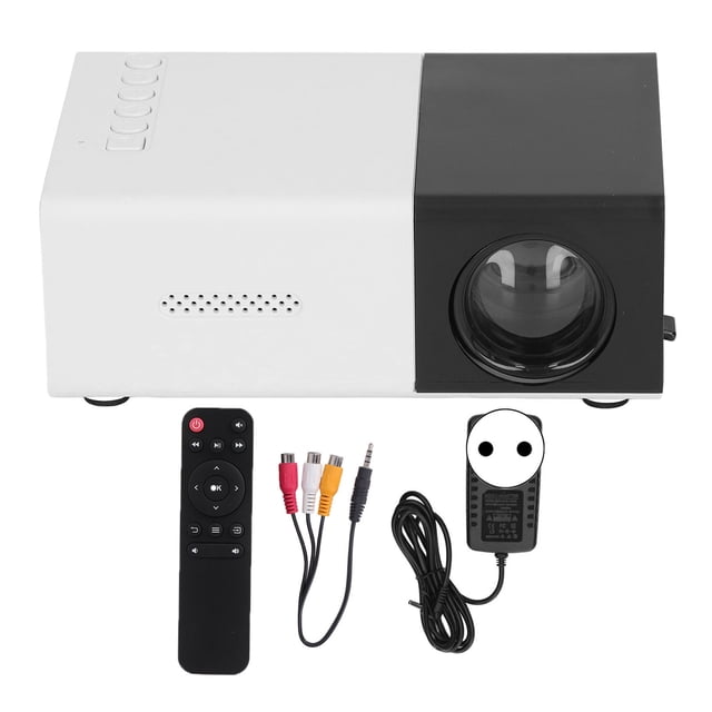 Mini proyector Altavoces incorporados Imagen de reflexión difusa Negro 1080P Proyector de películas portátil 100-240V Enchufe de la UE