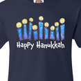 thumbnail image 4 of Inktastic Happy Hanukkah with Lit Candles Youth T-Shirt, 4 of 5