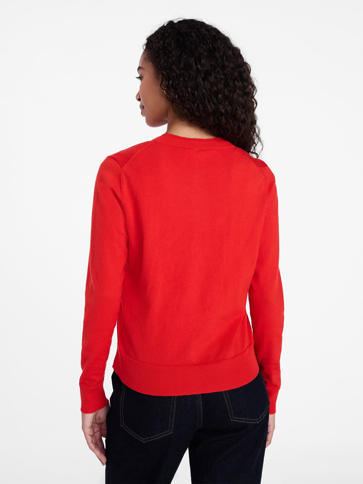 Time and Tru Women's Fine Gauge Cardigan Sweater with Long Sleeves, Lightweight, Sizes XS-XXXL