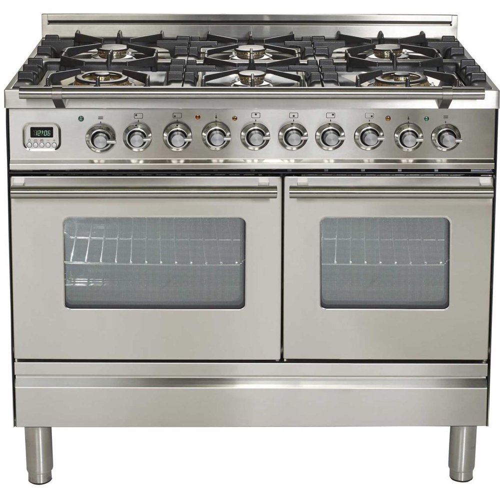 Ilve UPDW1006DMPI Pro Series 40 Inch Dual Fuel Convection Freestanding Range, 6 Sealed Burners