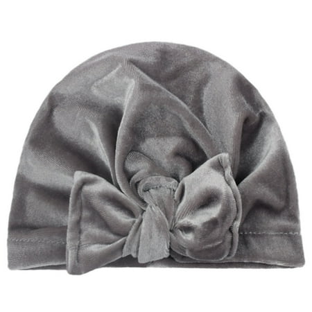 

Kids Caps Baby Solid Pleuche Hat Cap Beanie Bow Headband Hair Headwear Accessories