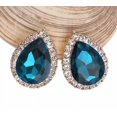 thumbnail image 6 of Clip on 1" gold teardrop earrings in a variety of color and clear stones, 6 of 7