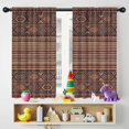 thumbnail image 5 of Blackout Kids Curtains,Brown Boho Tribal Hexagons and Stripes Pattern Childrens Insulated Curtains Set Of 2,Bedroom Essentials,Toddler Room Decor 42x54in(106x137cm), 5 of 5