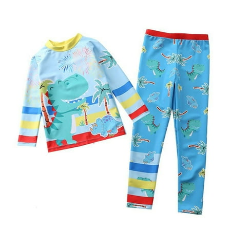 

Esho Little Boys Rashguard Swimsuit Kids Surf Bathing Suit Long Sleeve Shirts Long Pants Set 5-10T