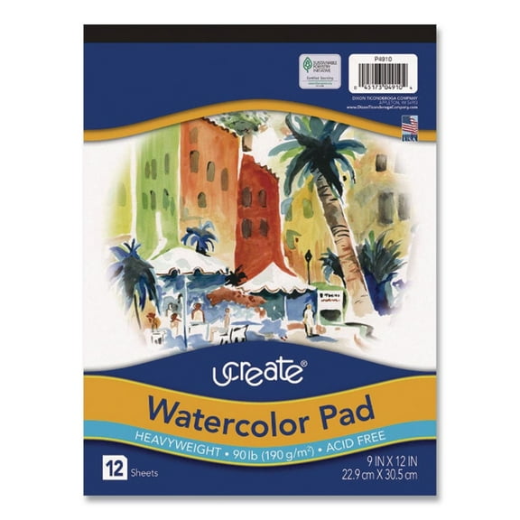 UCreate, PAC4910, Watercolor Pad, 12 / Pad