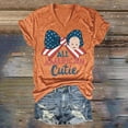 thumbnail image 2 of HEILAU 4th of July Shirts for Women Plus Size American Flag Graphic Tees Independence Day Casual Printing Short Sleeves V Neck Loose T Shirt Blouse Tops Patriotic T Shirts, 2 of 3