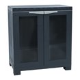 thumbnail image 1 of Sunnydaze Versatile Plastic Storage Cabinet with Adjustable Shelf and 2 Windows - Charcoal - 25.5", 1 of 8