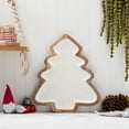 thumbnail image 2 of Tabletops Gallery 14" Mango wood serving tray w/ Enamel White Christmas Tree, 2 of 5