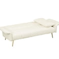 thumbnail image 6 of Soft Teddy Velvet 70.1" Sofa Bed / Sturdy for Overnight Guests, 6 of 6