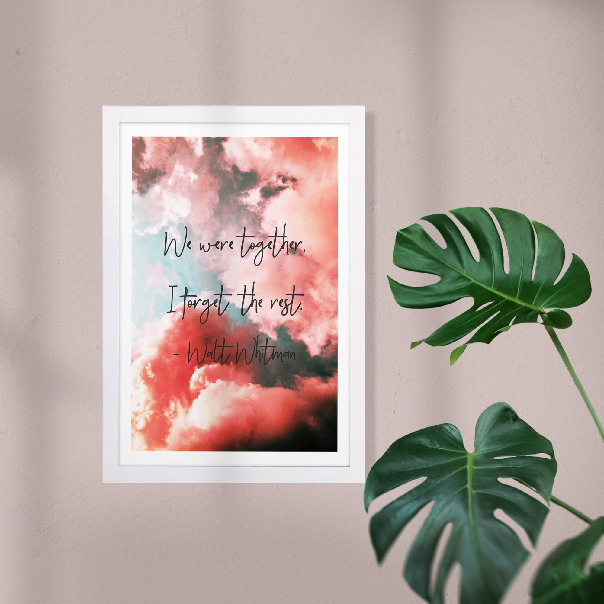 'We Were Together' Love Quotes and Sayings 13" x 1.00" Framed Painting Canvas Art Print, by Wynwood Studio