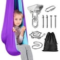 thumbnail image 1 of SHANNA Sensory Swing Hammock for Kids - Indoor Outdoor 360° Rotate Double Layer Therapy Swing Hammock Toys Gifts for Autism Children Boys Girls, Skyblue&Gray, 1 of 7