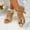 Gold, variant on Women's Platform Pumps Block Heels Sandals Trendy Plus Size Peep Toe Ankle Strap Dress Wedding Shoes Silver 9.5(43)
