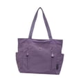 thumbnail image 2 of Bolso tote de lona, ​​bolso de fin de semana moderno, bolso cruzado para ir de compras, bolso de viaje para mujer. Violeta, 2 of 7